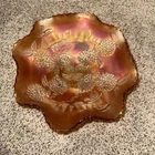 Vintage Fenton Art Glass Chrysanthemum/Wind Mill & Mum Marigold Carnival Bowl
