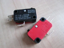 Lot of (2) Generic Micro Limit Switch V-15-1C25 15A 125/250VAC #E67D