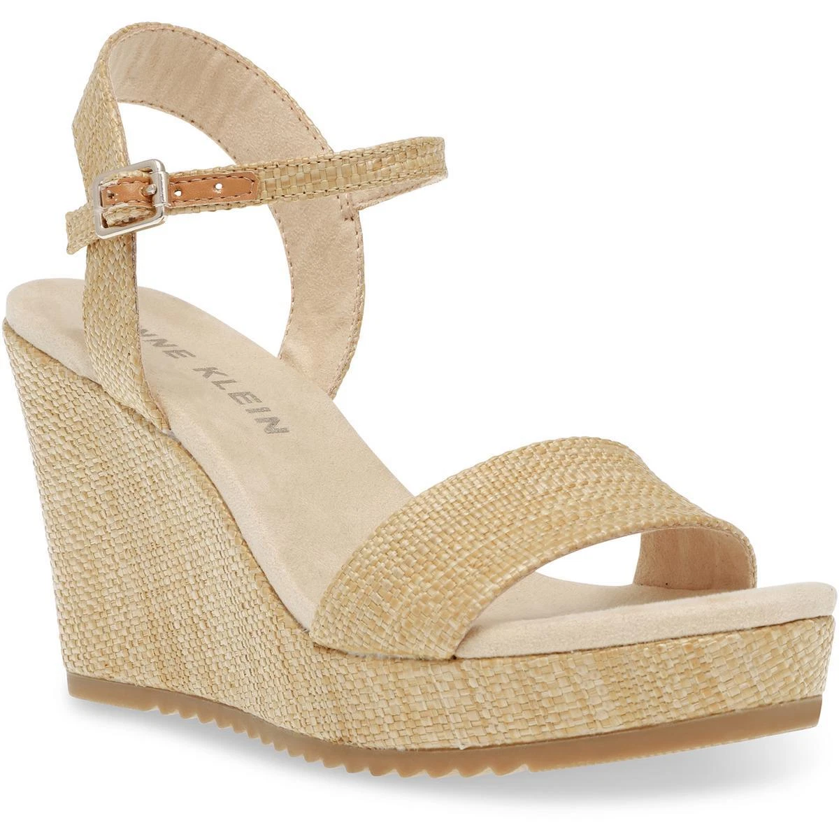 Anne Klein Womens Wella Rhinestone Ankle Strap Platform Sandals