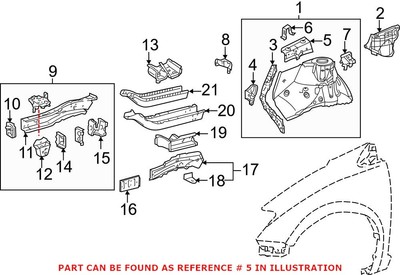 Genuine Oem Fender Reinforcement Bar For Toyota Ebay