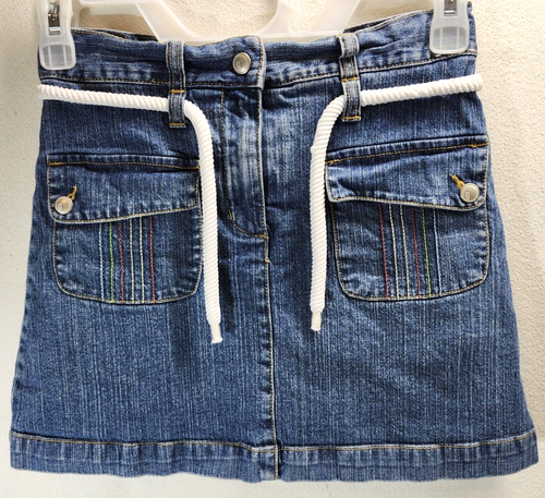 Gymboree Girls Spring Rainbow Denim Skirt Skort Size 9 Adjustable waistband - Picture 6 of 9