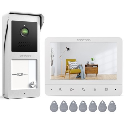 TMEZOM Video Türsprechanlage Türklingel Klingelanlage 7'' Monitor Außen Kamera