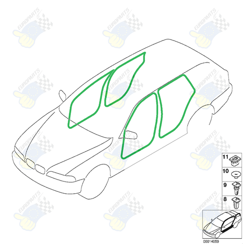 BMW E39 5er Limousine Gummi/Filz Kantenschutz Türdichtung 4-Tlg. Dichtungssatz - Bild 2 von 14