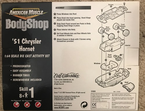 1/64 Diecast Ertl American Muscle Body Shop 1951 Chrysler Hornet Grease Movie E - Bild 2 von 3