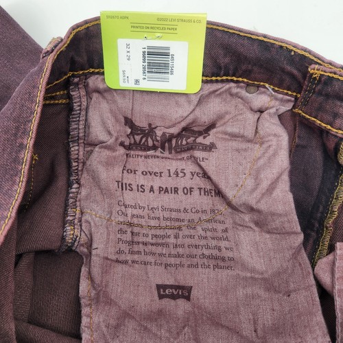 Levi's Flex Eco Performance 511 Slim Stretch Multiple Sizes New Maroon Jeans - Picture 10 of 16