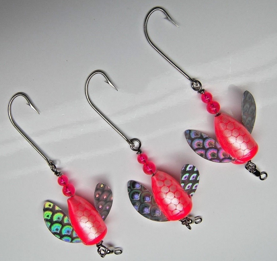 3 Spinner Lure Worden's Spin N Glo #4 Oro Per Pesca Trota Salmone Steelhead