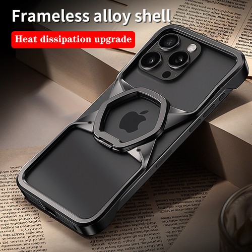 Magnetic Aluminum Metal Removable Frameless Cover For iPhone 16 15 14 Pro Max