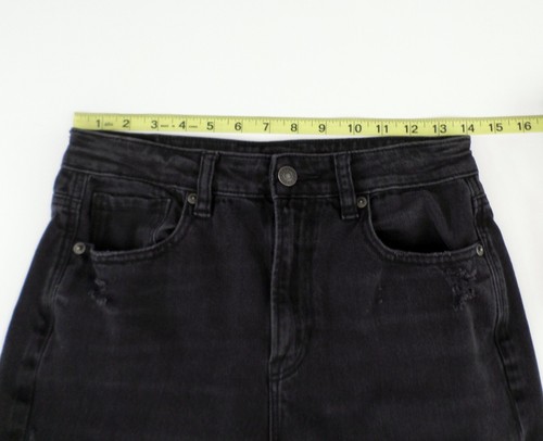American Eagle Women's Jeans Sz 4 Black Stretch High Waist Distressed Destroyed - Picture 8 of 8