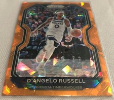 2020-21 Prizm Basketball D'Angelo Russell Timberwolves Orange Cracked Ice Prizm