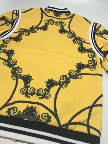 Men's Yellow | Black Fitted Track Fashion Jacket - Picture 3 of 5
