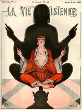 Póster artístico anuncio de viaje Francia francesa meditación La Vie Parisienne 1927