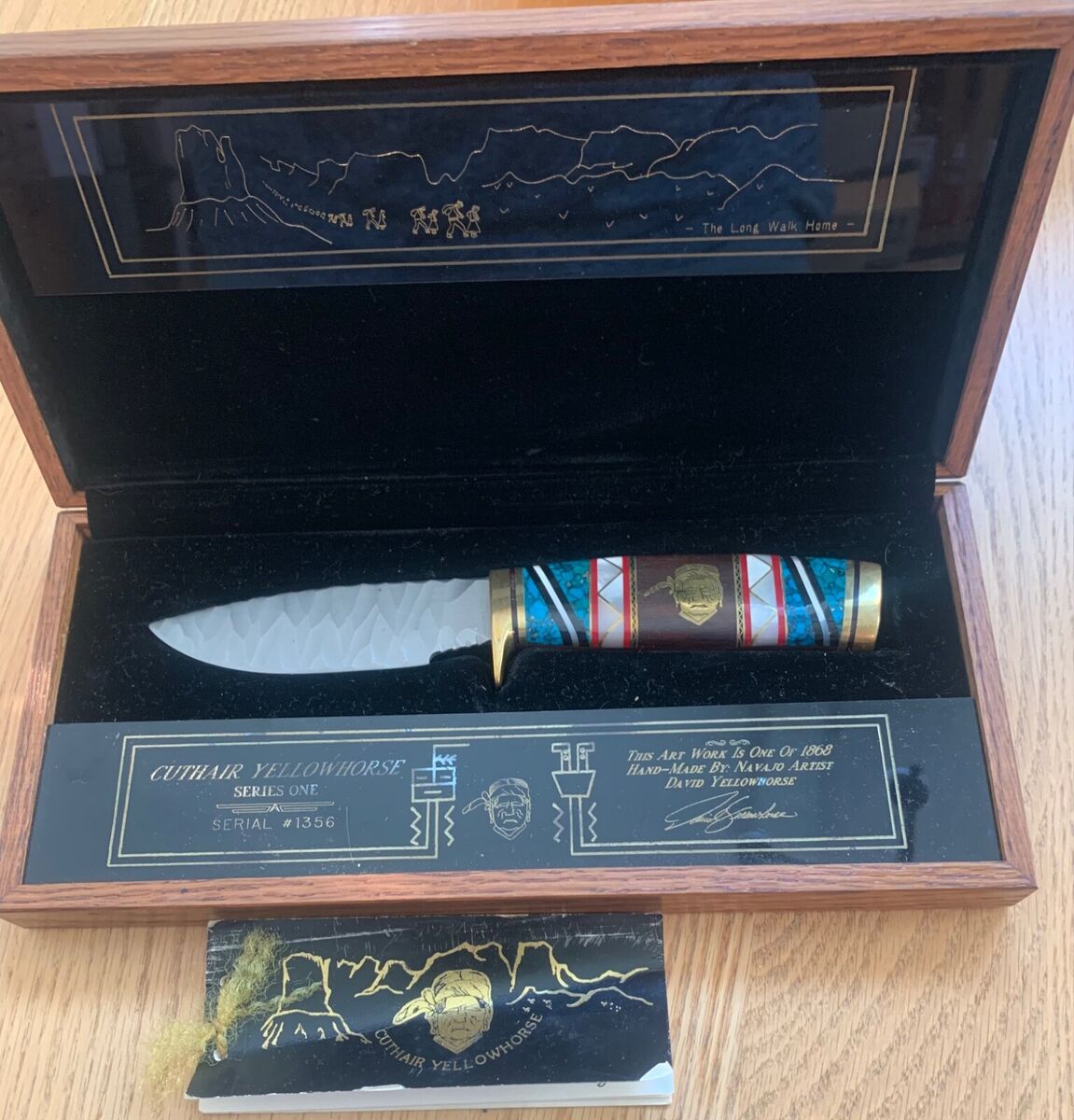 BUCK CUSTOM DAVE YELLOWHORSE CUTHAIR CHIPPED FLINT KNIFE BUCK CUSTOM DAVE YELLOWHORSE CUTHAIR CHIPPED FLINT KNIFE