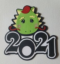 New Years Dragon 2021 Title. Scrapbook, Card Making Paper Piecing