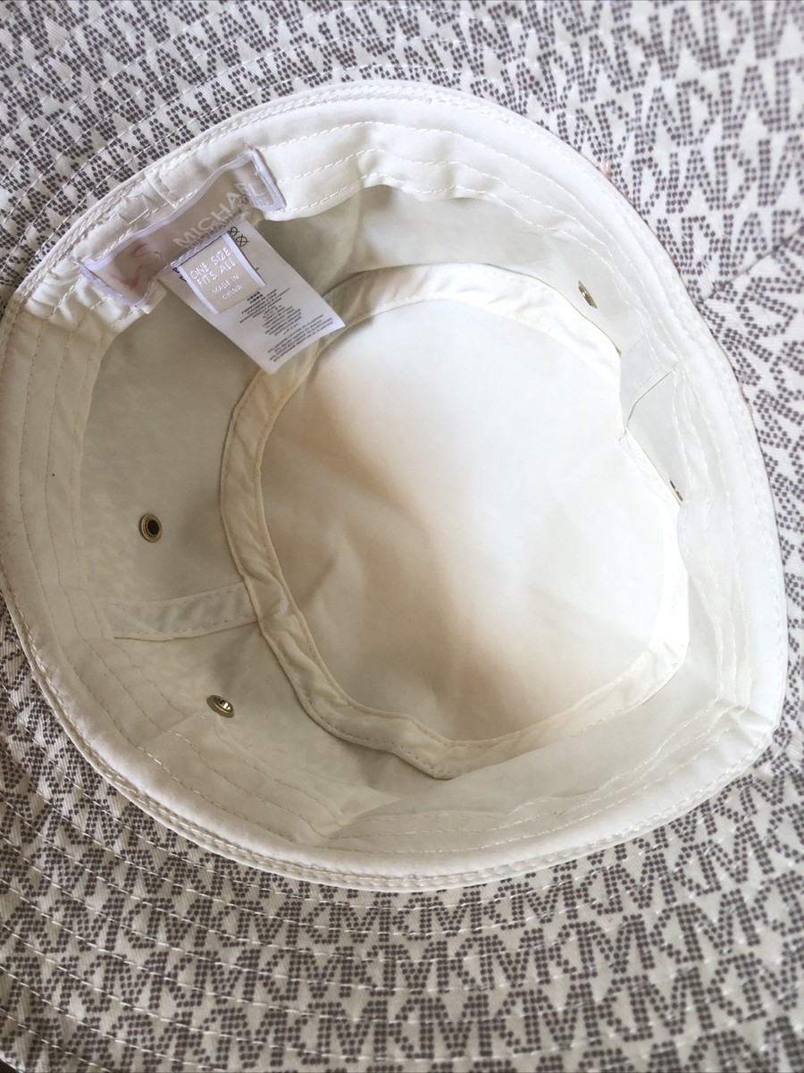 Michael Kors Signature Print Cream Bucket Hat | eBay display picture 3