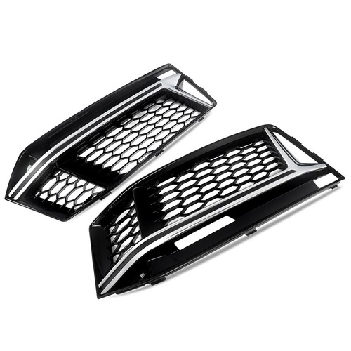 Parachoques delantero cromado + negro parrilla antiniebla para Audi A4 B9 S-Line S4 2016-18 - Imagen 13 de 14