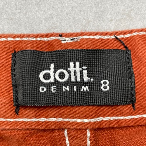 Dotti Jeans Womens 8 Orange Denim Straight Cargo Pockets High Rise Casual - Picture 7 of 12