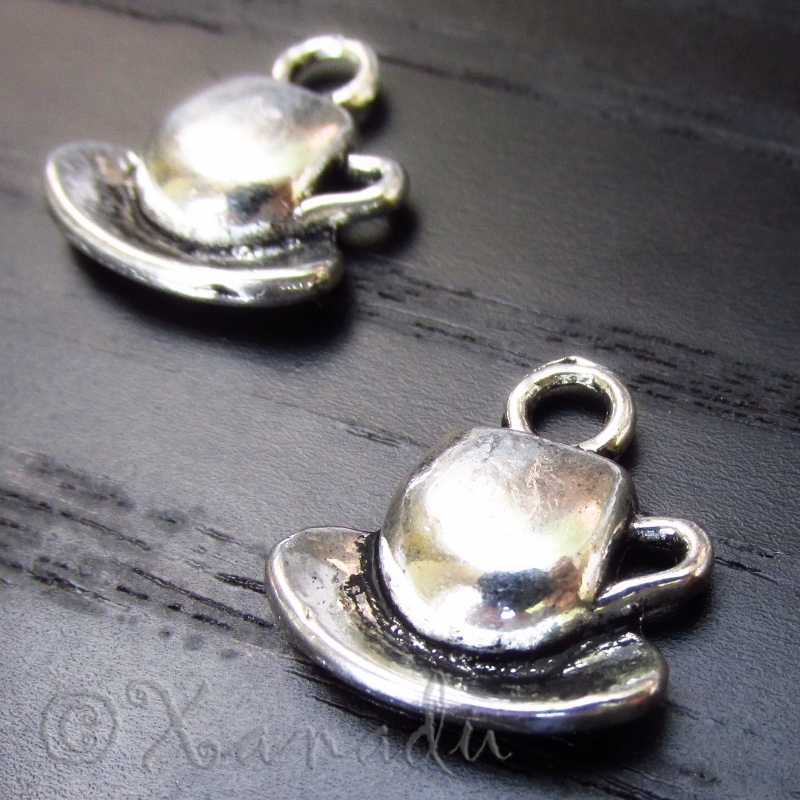 Teacup And Saucer Wholesale Silver Plated Pendant Charms C0013 10, 20 Or  50PCs