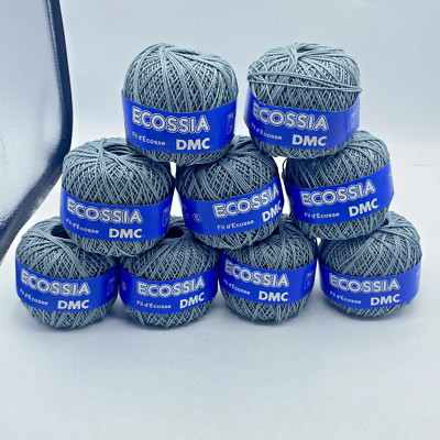 Ecossia DMC Thread Embroidery 100% Cotton Made In France Gray Blue Lot Of 9