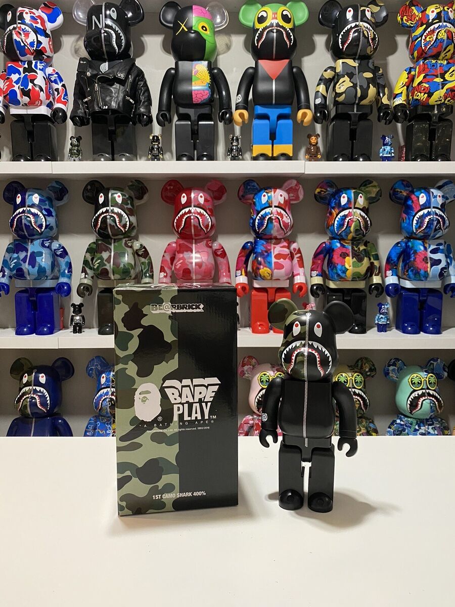 Bape 1st Camo Shark Black 400% Bearbrick A Bathing Ape Be Bape 1st Camo Shark Black 400% Bearbrick A Bathing Ape Be