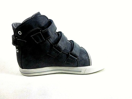 Kio Trend Boys Navy Hi-Top Shoes,EU Size 35,US Size 3.5 - Picture 3 of 7