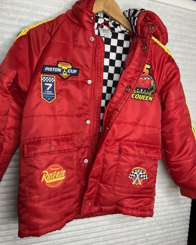 Disney Pixar Cars Lightning McQueen Winter Coat Puffer Jacket Size 7 / 8 - Picture 6 of 12