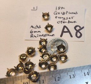 Authentic VTG Round Prong Set Rhinestone Jewelry settings Craft Design Miriam Haskell 310