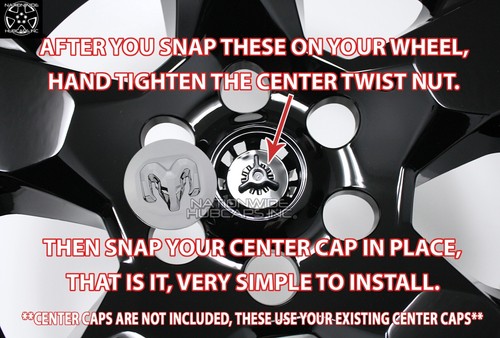 4 fits Dodge Ram 1500 Truck 2019-2025 Black 18" Wheel Skins Hub Caps Rim Covers - Picture 6 of 12