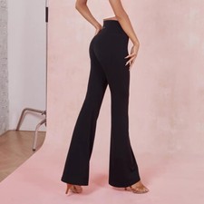 High Waist Pants Latin Dance Trousers for Women Ballroom Dancing Dresses