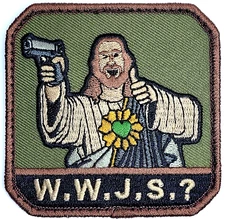 W.W.J.S.? MILSPEC MONKEY  EMBROIDERED Tactical Patch 3"x 3" FOREST