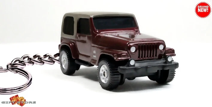 🎁 🇺🇸 🍁 ⛺🌲 LLAVERO RARO MARRÓN JEEP WRANGLER PERSONALIZADO Edición Limitada💕GRAN GIF💕🎄🎁 Foto 3 de 4