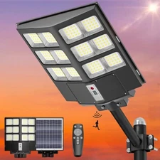 1000W Commercial Solar Street Light Outdoor Motion Sensor Dusk To Dawn Road Lamp
