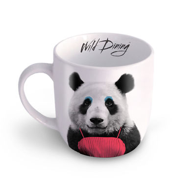 Wild PandaTasse Kaffeetasse Mug Teetasse Haferl Tier coole Geschenkidee weiß