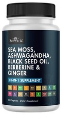 Sea Moss Black Seed Oil Ashwagandha Ginger Supplement, Turmeric Berberine, 120ct