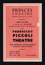 Italian Marionettes "PODRECCA'S PICCOLI THEATRE" (Puppets) 1954 London Playbill