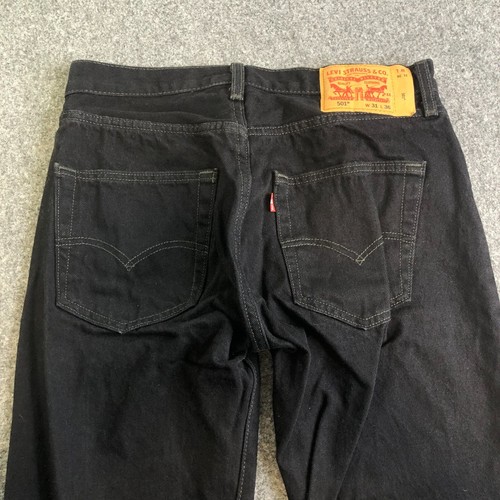 Levis Jeans Mens 30x34 Black 501 XX Straight Leg Button Fly Classic Fit Cotton