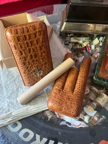 Montecristo Flor de Lis 3er Zigarrenetui, braunes Leder, 5th Avenue Produkt, TOP - Bild 7 von 7