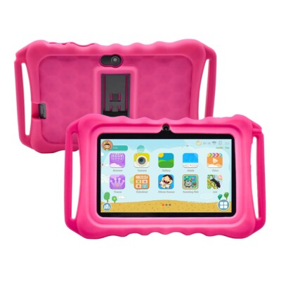64GB 7'' Android 9.1 Tablet PC For Kids Quad-Core Dual Cameras WiFi Bundle Case