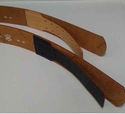 Bundeswehr CINTURÓN DE CUERO acoplamiento de cuero 50 mm ancho L 80-105 cm cuero auténtico VENTA - Imagen 2 de 2