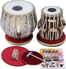 Designer Tabla Drum, 3 Kg Copper Bayan, Finest Dayan with Padded Bag, Book
