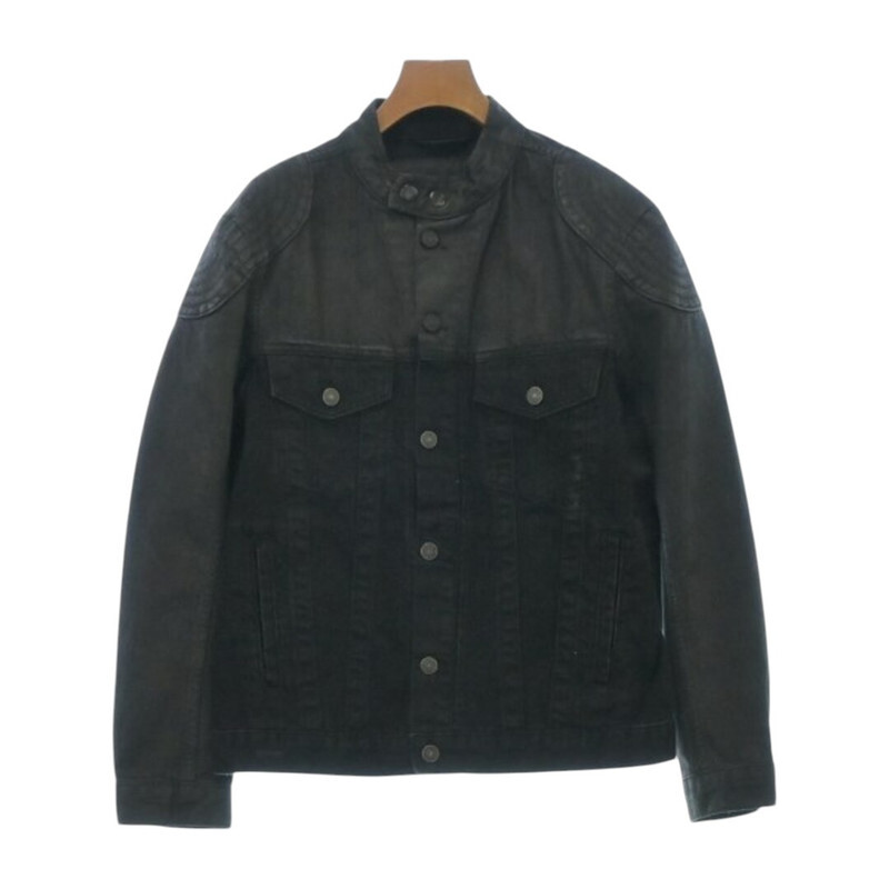 DIESEL Denim Jacket S Black Old Clothes Used #D0312-image