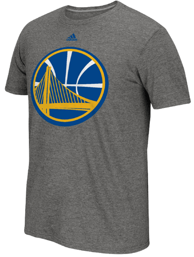 Camiseta de manga corta Golden State Warriors Adidas gris enorme logotipo preferido (LG) - Imagen 1 de 4