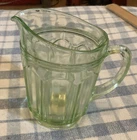 Antique Vintage Green Depression Uranium Glass Small Pitcher