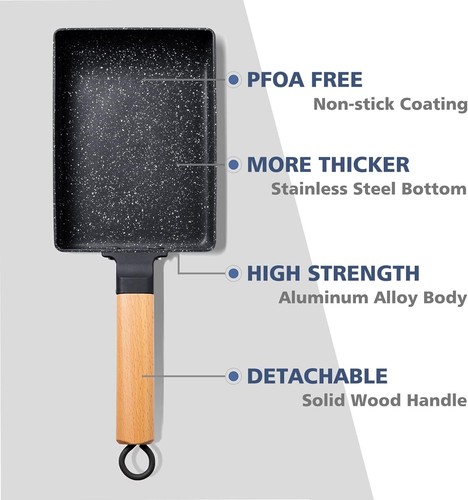 Tamagoyaki Pan Square Japanese Omelette Pan,Non-Stick Egg Roll Pan,Rectangle Fry - Picture 17 of 26