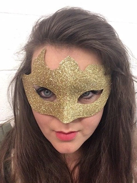 Gold Glitzer Venezianische Maskerade Maske Gift Efeu Halloween Kostüm - Bild 4 von 4