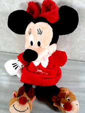 Minnie Mouse Christmas Reindeer Slippers Plush Sleeper PJs Elf Rudolph