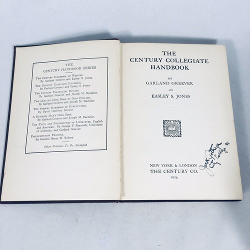 THE CENTURY COLLEGIATE HANDBOOK 1924 VINTAGE HARDCOVER 1st EDITION Greever Jones - Picture 3 of 6