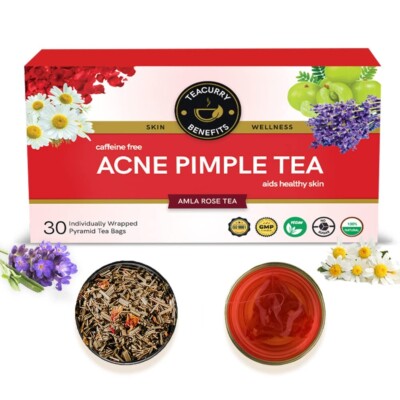 TEACURRY Acne Pimple Tea 30 Tea Bags - Helps in Acne, Pimples, Cysts, Nodules