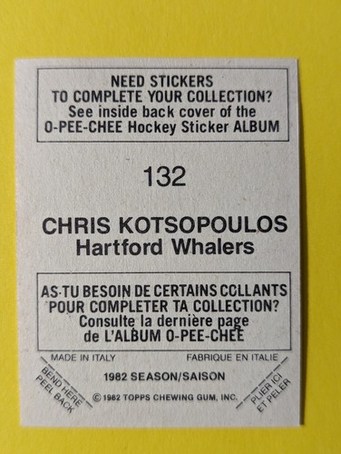 1982-83 O-Pee-Chee HNL Hockey Stickers OPC U-Pick - Picture 268 of 500