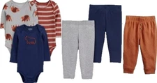 New 6pc Lot Carter's & Jumping Beans Bodysuits & Pants Outfits 6 mo NWT