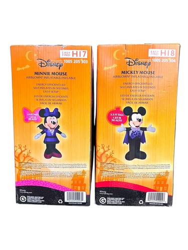 Gemmy Airblown Minnie & Mickey Mouse Vampire Costume Disney 3.5ft Halloween - Picture 4 of 6